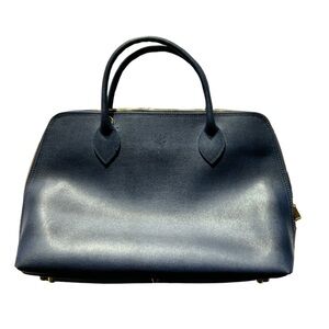 Borse in Pelle blue Italian leather zippered tote, 14 1/4”L, 10 1/2”H, 4…